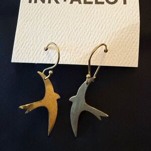INK+ALLOY Gold and Silver Bird Earrings